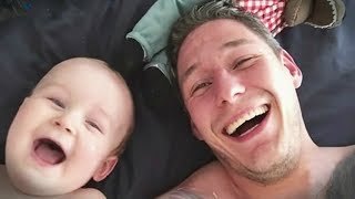 Funny Babies Laughing Hysterically At Dads Compilation  CUTE [upl. by Lore]