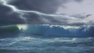 ▶️ SeaStorm Ocean Thunderstorm Ambience Ocean Sleep Sounds 12 Hours 🌏 [upl. by Janette786]