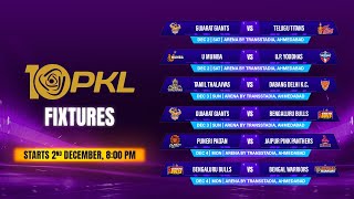 PKL Season 10 Schedule amp Venues  Pro Kabaddi [upl. by Danella]