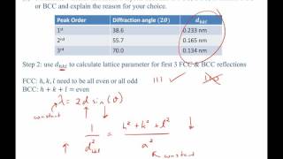 XRD Xray diffraction worked example problem [upl. by Biebel]