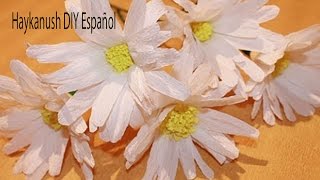 Como Hacer Flores de Papel Crepe Margaritas [upl. by Chiarra65]