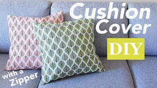 How to sew a cushion coverクッションカバーの作り方ファスナー付きWith A ZipperSewing TutorialENG SUB 6 [upl. by Risser]