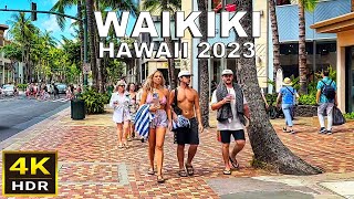 4K HDR Waikiki Narrated Walk  2023  Honolulu Oahu Hawaii [upl. by Maddock]