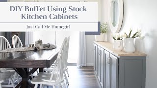 Building a DIY Buffet using Stock Kitchen Cabinets [upl. by Eibur559]