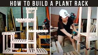 DIY Plant Rack out of Pallet Wood  How to build a Plant Shelf [upl. by Mireille459]