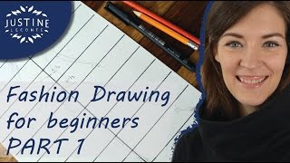 How to draw  TUTORIAL  Fashion drawing for beginners 1  Justine Leconte [upl. by Kilk]