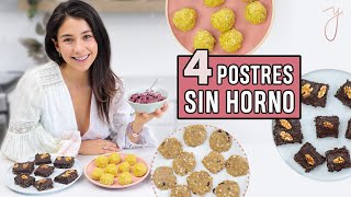 4 POSTRES SIN HORNO  Fáciles Saludables y Deliciosos 🍪 [upl. by Safir]