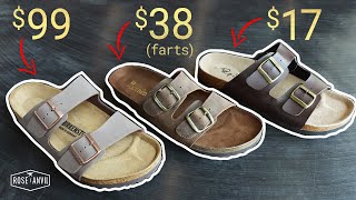 Farting Amazon Knockoffs vs Real Birkenstock  CUT IN HALF [upl. by Bonnell668]