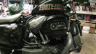 How to install rear pegs on Harley 48 [upl. by Ruvolo186]