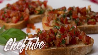 How to Make Italian Bruschetta  Recipe in description [upl. by Lokin]