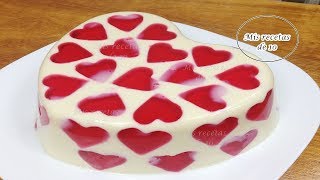 GELATINA MOSAICO DE CORAZONES TRES LECHES ❤ [upl. by Leinadnhoj63]