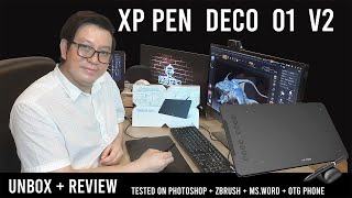 XP Pen Deco 01 v2 Unbox  Review  Draw  Sculpt  Write [upl. by Eitsirc]