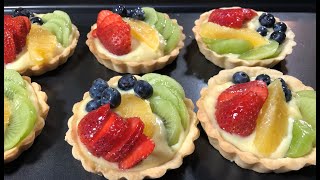 Mini fruit tart recipe  Custard Tart  Chanas Creations [upl. by Hatnamas]