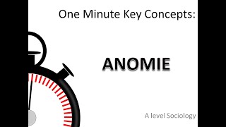 ANOMIE One Minute Key Concepts in Sociology [upl. by Annaej]