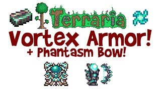 Terraria How to Craft Vortex Armor amp Phantasm Bow vs Shroomite build amp set bonus 13 [upl. by Barnett]