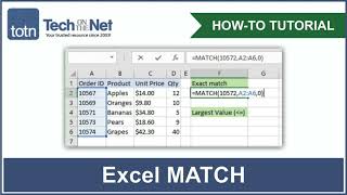 How to use the MATCH function in Excel [upl. by Neehsas]