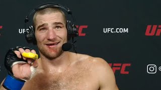 UFC Vegas 14 Sean Strickland Interview after TKO Win [upl. by Ainniz]