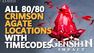 All Crimson Agate Genshin Impact 8080 Locations [upl. by Jeritah]