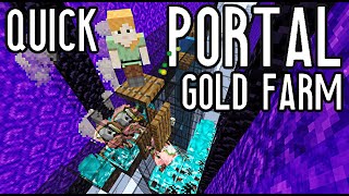 Quick AFK Portal GoldXP Farm simple  Minecraft [upl. by Oirifrop]