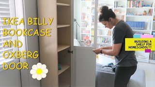 building an ikea BILLY BOOKCASE with OXBERG GLASS DOOR IKEA FURNITURE ASSEMBLY [upl. by Edlun]