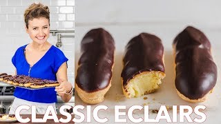 How To Make Classic Eclairs Recipe  Chocolate Ganache [upl. by Nhguahs881]