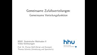 Statistik 2 54 Gemeinsame Verteilungsfunktion [upl. by Rodolph493]