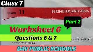 DAV class 7 maths chapter 11 worksheet 6 [upl. by Tierza]