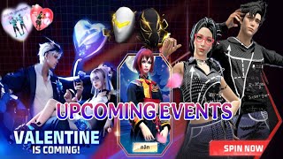 UPCOMING EVENTS IN FREE FIRE  Valentines Ring Event  Next Faded Wheel in FF  Next Top Up event [upl. by Sethi124]