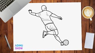 How To Draw A Football Player  step by step tutorial [upl. by Yllom]