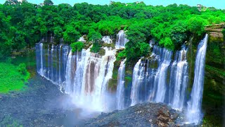 Tropical Jungle Waterfall Sounds Kalandula falls 10 hours [upl. by Eycal]