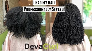 We Visited A DevaCurl Salon DevaCut Styling  More Natural Hair [upl. by Robbin]