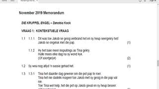 Graad 11 Afrikaans EAT Hersieningsvrae November 2019 Memo bespreking [upl. by Namrej]