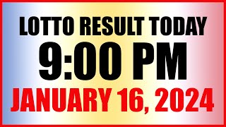 Lotto Result Today 9pm Draw January 16 2024 Swertres Ez2 Pcso [upl. by Elias]