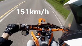 KTM EXC 125 0100kmh and Top Speed [upl. by Alyssa264]