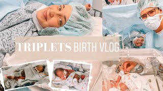 TRIPLETS preterm BIRTH VLOG 27 weeks delivery [upl. by Anauqaj]