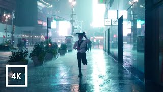 Walking in Heavy Thunderstorm at Night in NYC Umbrella Binaural 3D Rain Sounds ASMR 4K [upl. by Darce]