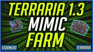 HOW TO FARM CORRUPT MIMICS TERRARIA 13 2019  HOW TO SPAWN CORRUPT MIMICS TERRARIA 13 CONSOLE  PC [upl. by Skipp]