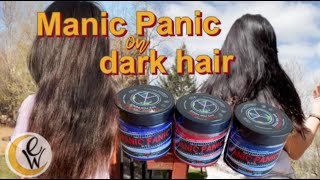 Dying my Dark Hair Blue Purple and Red with Manic Panics SemiPermanent color [upl. by Leinaj]