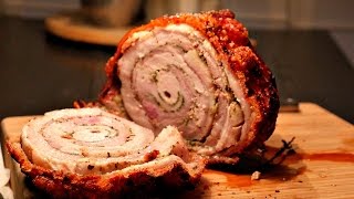 HOW TO MAKE PORCHETTA  Pork Roast Crispy Skin Recipe [upl. by Latterll]