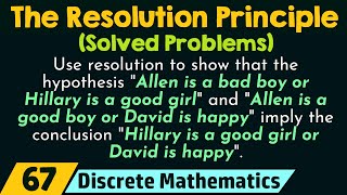 The Resolution Principle Solved Problems [upl. by Suixela]