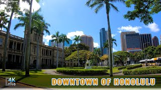 Honolulu Downtown  Chinatown 🌴 Hawaii 4K Driving [upl. by Darelle]