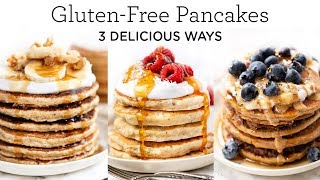 FLUFFY GLUTENFREE PANCAKES ‣‣ 3 healthy pancakes [upl. by Eiger]