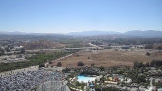 Lex Luthor Drop Of Doom right east facing onride HD POV Six Flags Magic Mountain [upl. by Schulein506]