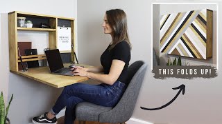 How To Build A Fold Down Wall Desk  DIY Murphy Desk [upl. by Pepi944]