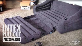 Intex Inflatable Couch with Pullout Bed  Full Review [upl. by Ttenaj]