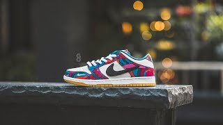 Parra x Nike SB Dunk Low Pro QS quotAbstract Artquot Review amp OnFeet [upl. by Desma734]