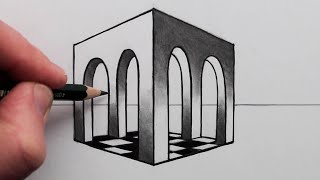 How To Draw An Optical Illusion Impossible Columns [upl. by Enomar]