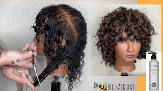 CURLY LAYERED HAIRCUT TUTORIAL [upl. by Eulau]