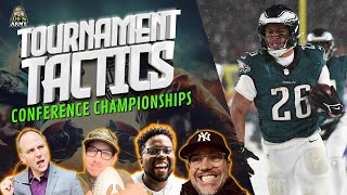 NFL Playoffs Conference Championships DraftKings and FanDuel Breakdown  Tournament Tactics [upl. by Clareta]