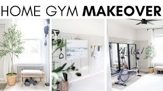 HOME GYM MAKEOVER  DIY WORKOUT ROOM [upl. by Adnuahsor]